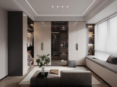 现代衣帽间3D模型下载